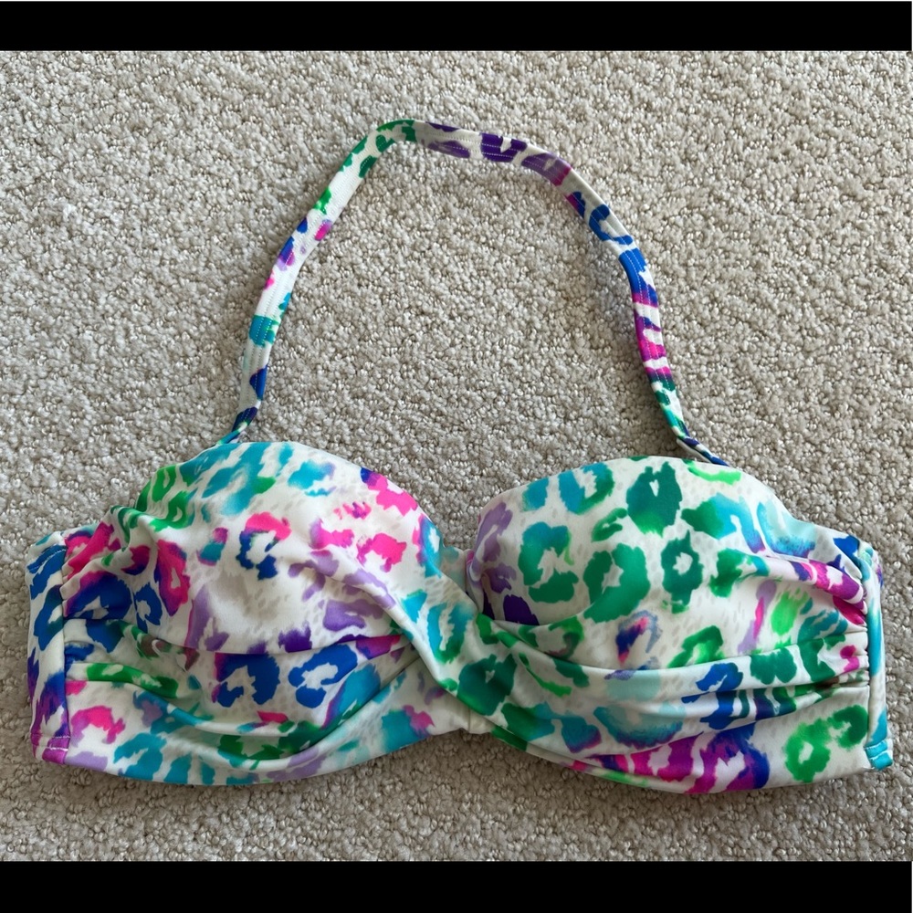 Victoria Secret Bright Colored Cheetah Print Bathing Suit Top Size 34B (XS/S)